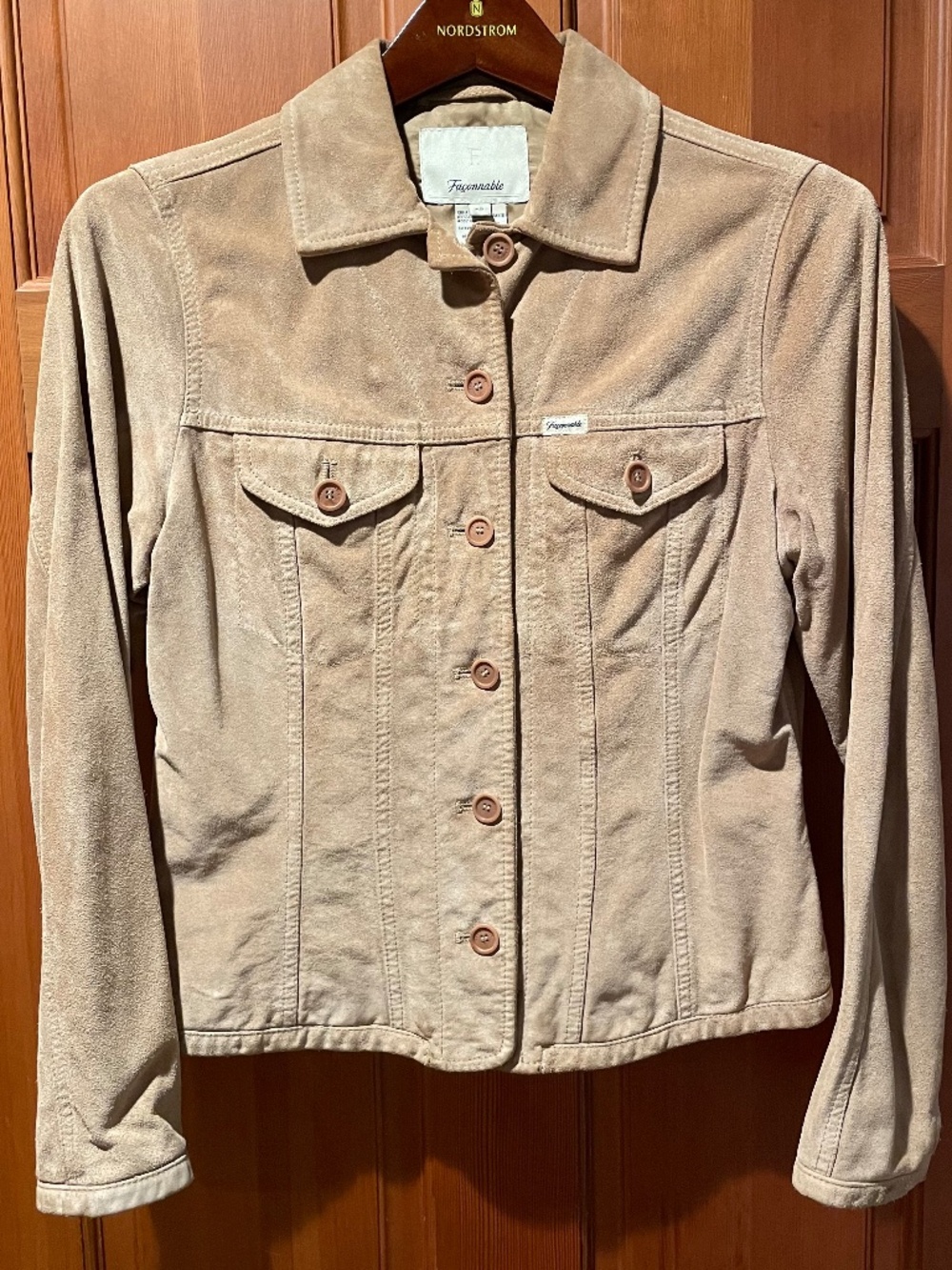 Women’s Faconnable Extra-Small Tan Suede Jacket